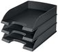 Leitz Brievenbak standaard A4, 3-pack, postbak van premium kwaliteit, stapelbaar opbergvak als bureau-organizer, combineerbaar met Plus-serie, zwart, 52270095