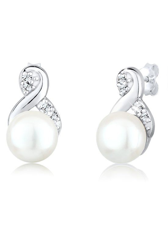 Elli Oorbellen Oneindigheidsteken Parel Swarovski Â® Kristallen 925 Sterling Zilver