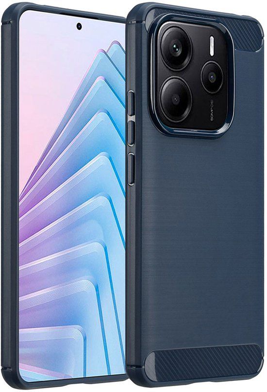 imoshion Hoesje - Geschikt voor Xiaomi Redmi Note 14 5G - Brushed Backcover - Donkerblauw