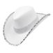 Finidi Cowboyhoed wit bling met steentjes