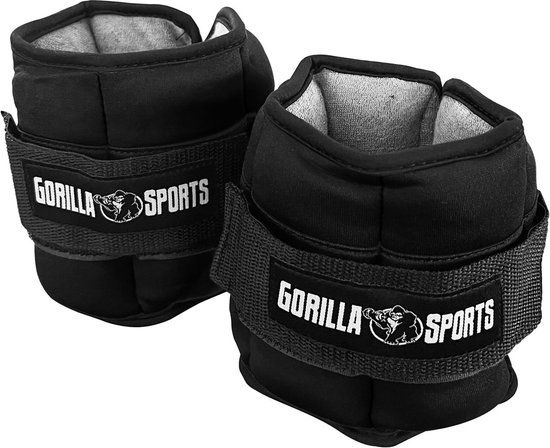Gorilla Sports Polsgewichten - Enkelgewichten - Verstelbaar - 0,45 tot 2,25 kg - Zwart