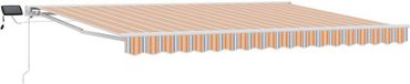 vidaXL Parasol manuel avec éclairage LED solaire 4,5 x 3 m Orange