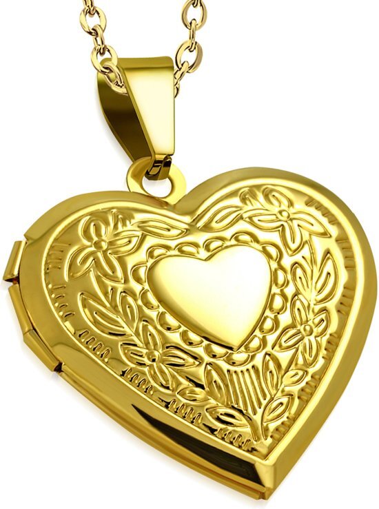 Montebello Ketting Arien Gold - Dames - 316L Staal Goud PVD - Hart - Medaillon - 30 mm - 50 cm