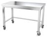 Goldinox Plan de travail en acier inoxydable, 1600 x 800 mm, avec renfort et équipé de roulettes, PREMIUM