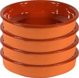 Gerimport Assiette à tapas/bol - 4x - Sevilla - 26 cm - faïence - orange - plat de service