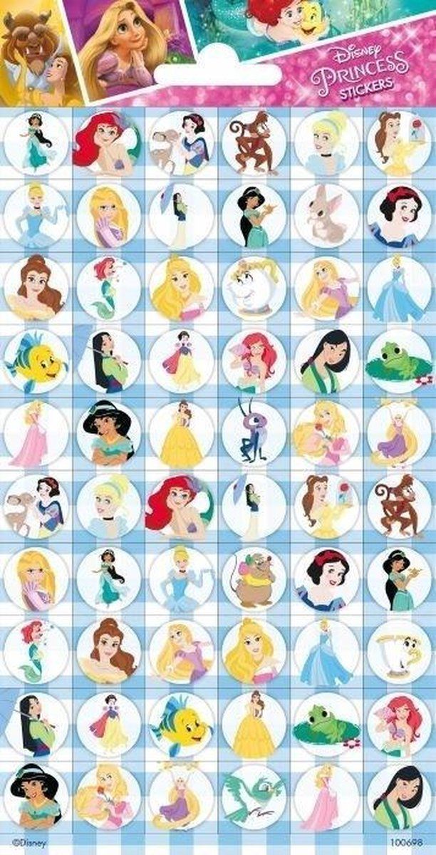 FUNNY PRODUCTS Stickers Princess - 60 stuks - 20 x 10 cm - Papier