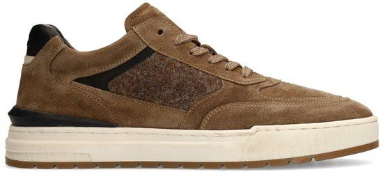 Manfield - Heren - Taupe suède sneakers - Maat 40