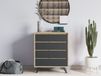 TUVERA Commode 4 tiroirs chêne/anthracite