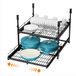 Ibenzoa® Organiseur de tiroir télescopique extensible, 2 couches, noir
