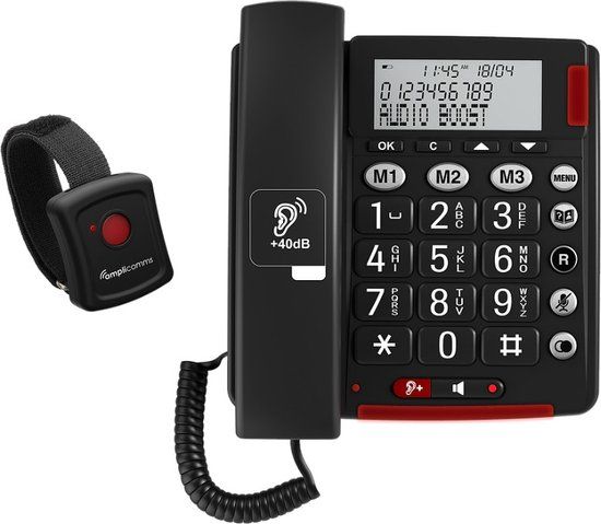 Amplicomms Bigtel 50 Alarm Plus - Bedrade telefoon - Zwart