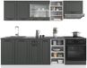 Vicco R-Line Complete keukeneenheid – 240 cm, WB Antraciet Antraciet landhuis/wit