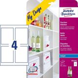 Avery Zweckform MD4001 Flesetiketten 90 x 120 mm Papier Wit 20 stuk(s) Permanent hechtend Inkjet