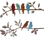 Moderne Fer Décoration Murale avec Oiseaux sur Branche pour Intérieur et Extérieur