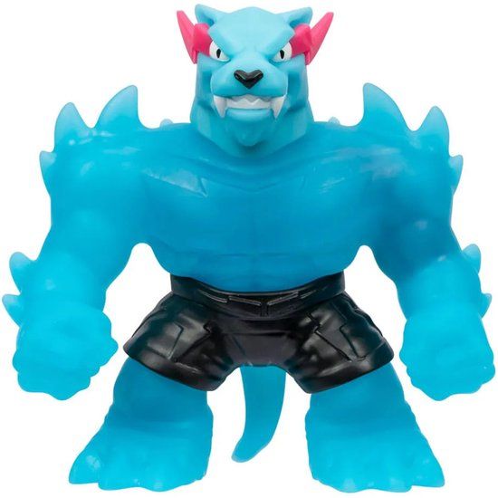 Moose Toys MrBeast Lab Goo Jit Zu Stretch Hypercharged Panther Mini Figuur 11 Cm Blauw
