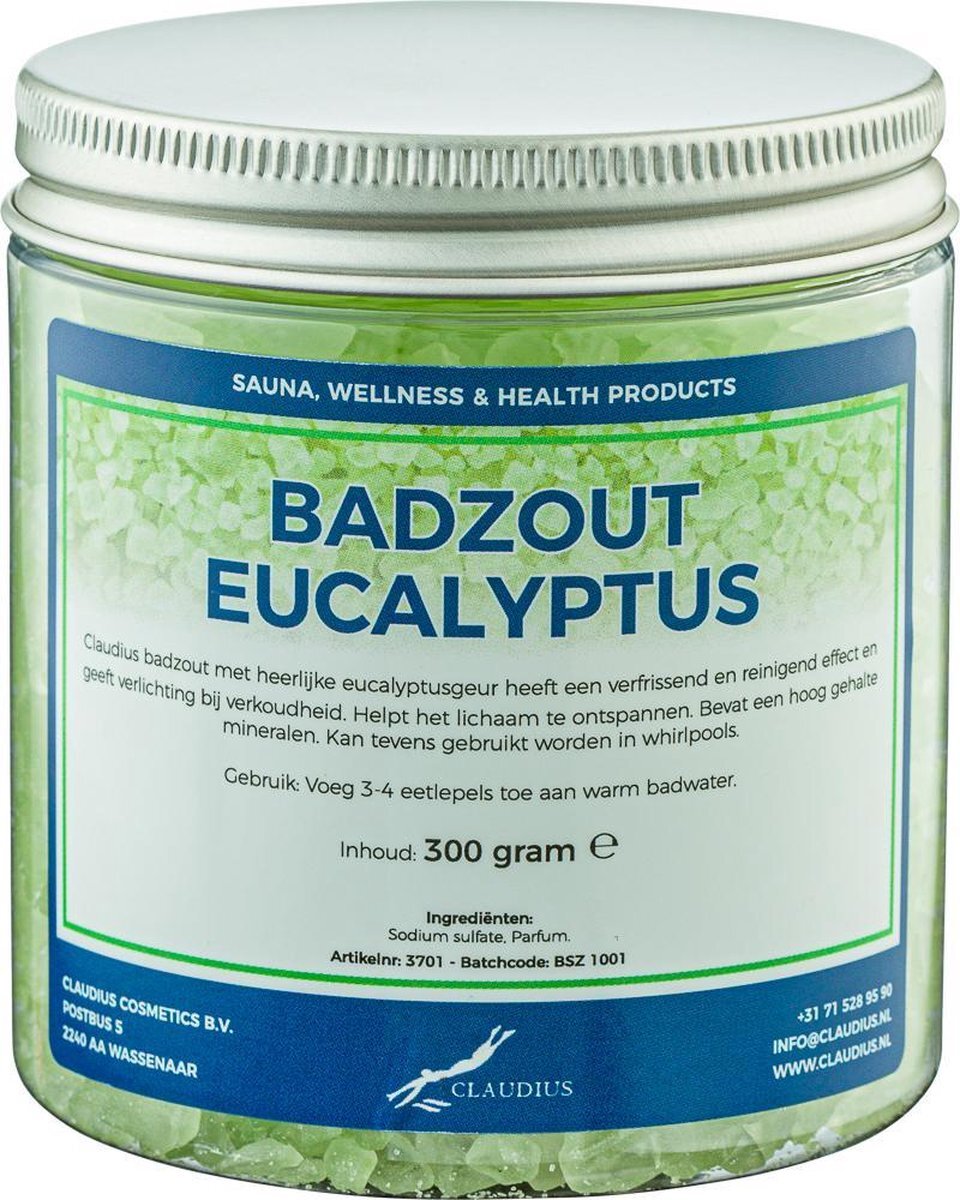 Claudius Cosmetics B.V. Badzout Eucalyptus - 300 gram - set van 6 stuks