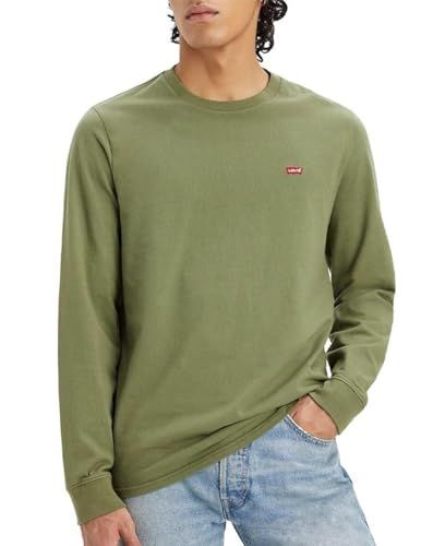 Levi's Men's Long-Sleeve Original Housemark Tee - Bluish Olive - M