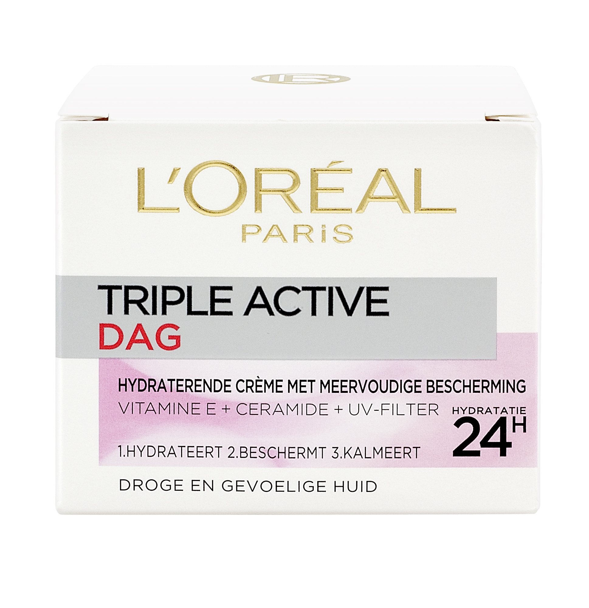 L'Oréal Skin Expert Triple Active hydraterende dagcrème  - 2 x 50ml - Voordeelverpakking - Droge en gevoelige huid