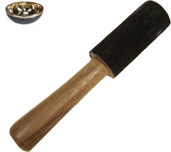 Yogi & Yogini naturals Klankschaal stick met zwart suÃ¨de 20x4 cm