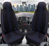 Maat Bremer Sitzbezüge Autostoelhoezen voor Smart fortwo BJ vanaf 2014 – Stoelhoezen voor bestuurder en passagier in Zwart/Blauw