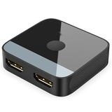 Watio Wave 4K 2.1 bidirectionele schakelaar met 2 HDMI-poorten, ideaal voor het aansluiten van meerdere apparaten, zwart en compact design