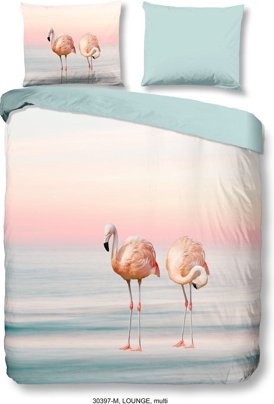 Pure dekbedovertrek flamingo's - Lits jumeaux 240x200/220 cm - Multi - Microvezel