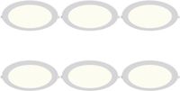 BES LED LED Downlight Inbouwspot Dimbaar 6 Stuks - Brinton Thin - 18W 1800lm 120° Bundelhoek - Natuurlijk Wit 4000K - IP40 - Rond - Wit - Ø229mm Buitenmaat - Ø205mm Zaagmaat
