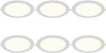 BES LED LED Downlight Inbouwspot Dimbaar 6 Stuks - Brinton Thin - 18W 1800lm 120° Bundelhoek - Natuurlijk Wit 4000K - IP40 - Rond - Wit - Ø229mm Buitenmaat - Ø205mm Zaagmaat