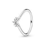 PANDORA Princess Wishbone 14k rose gold-plated ring with clear cubic zirconia