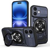 Techsuit Hoesje geschikt voor Apple iPhone 16 - RuggedCam Back Cover - Geschikt voor MagSafe - Blauw