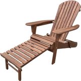 AXI Alexa Adirondack Stoel Coffee – Met Voetenbank - Houten loungestoel met armleuningen – Opklapbaar - Hoge rugleuning - Tuinstoel – 147 x 78,5 x 89 cm – FSC 100% Hemlockhout