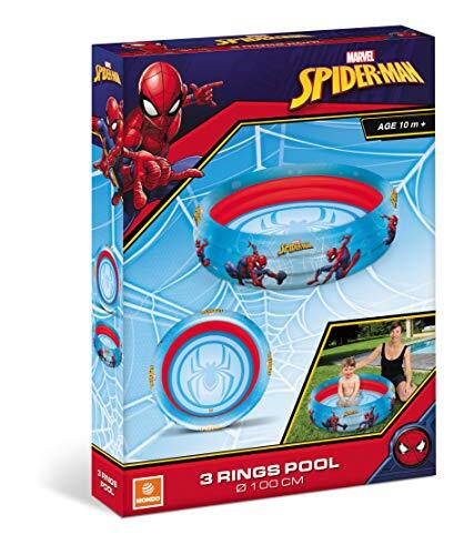 Mondo - Spider-Man Toys-Spiderman | 3 ringen zwembad opblaasbaar zwembad voor kinderen 3 ringen - diameter 100 cm - inhoud 84 l -16902, meerkleurig