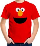 Bellatio Decorations Shoppartners Bv Rode cartoon knuffel gezicht verkleed t-shirt - rood - voor kinderen - Carnaval - kleding / kostuum 158/164