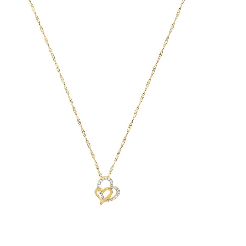 amor amor Ketting met hanger voor dames, sterling zilver 925, zirkonia (synth.) hartje Kettingen Wit Dames