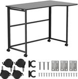 Maclean opvouwbaar bureau met wielen 100 x 65 cm 50 kg 75 cm (zwart)