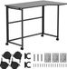 Maclean bureau pliant sur roulettes 100 x 65 cm 50 kg 75 cm (noir)
