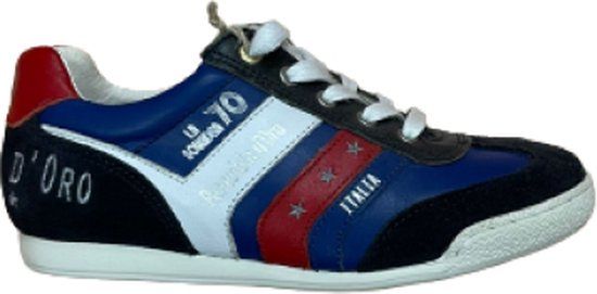 Pantofola d'Oro Loreto Velcro Jr - Maat 34 - Wit/Blauw/Groen - Lage sneakers - Kinderen