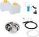 Barwig 230V mini-cuisine, présentoir de vente, kit, évier (28 cm), intégré, chrome, 10 litres