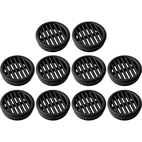 cyclingcolors 10 x ventilatierooster rond van kunststof, inbouwdiameter 35 mm, hoogte 11,5 mm, afdekking, plafond, muur, zwart