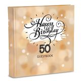 Mareli Uitnodigingen voor verjaardag, ideaal als felicitatieboek, Happy Birthday 50, 20 x 20 cm, 70 pagina's