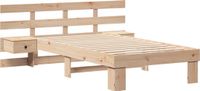 vidaXL Bedframe met hoofdeinde, bruin, 75 x 190 cm, massief grenenhout