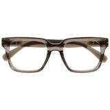 OPULIZE ERA Blauwlichtfilter Leesbril Dames/Heren - Ontspiegeld - UV400 - groot rechthoekig montuur - computerbril gaming - Transparant Grijs - +1.00