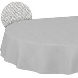 ANRO Tafelkleed Effen linnenlook Grijs Ovaal 220x140cm