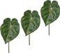 Bellatio Flowers & Plants Kunstplant - 4x - Anthurium - bladgroen - takken - 67 cm - kunststof decoratie
