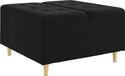 Ottoman avec rangement noir 80 x 80 x 45 cm velours