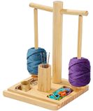 Omgoods - Porte-fil de laine en bois avec distributeur de laine rotatif