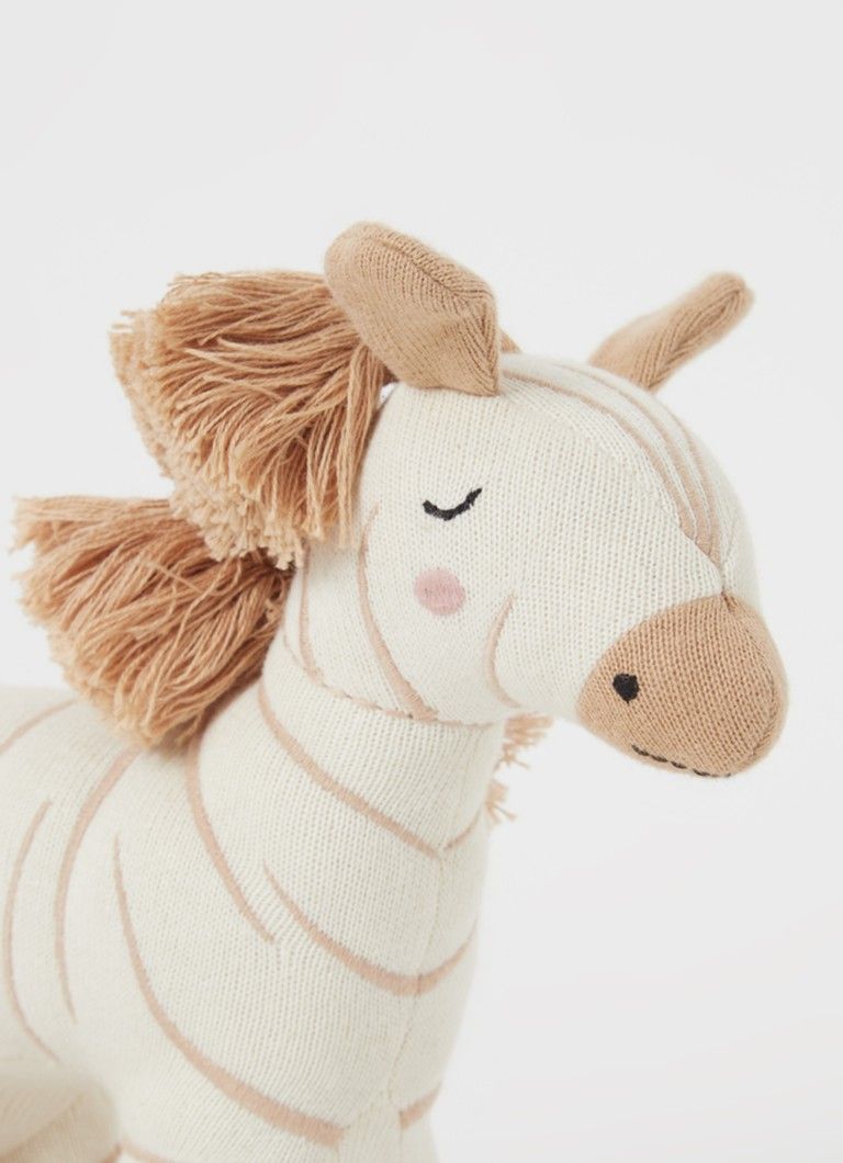 Picca Loulou Zebra Ziggy Knuffel - 25 cm - Wit