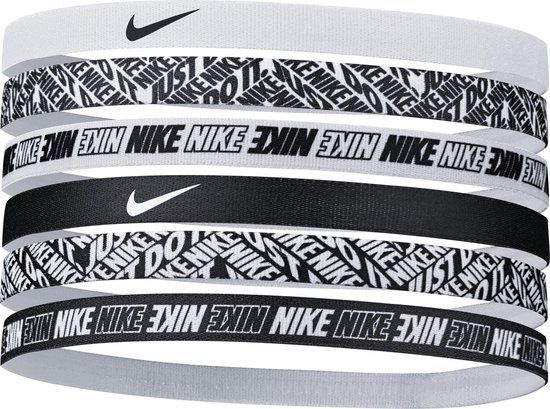 Nike Printed Elastic Hairbands - 6-pack - White/Black - Unisex