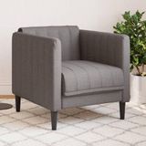 Fauteuil taupe tissu pieds en bois massif 110 kg 69 x 76,5 x 74,5 cm