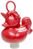 Duckiez eenhoorn badeendje badspeelgoed - rood - 12 x 6 cm - Met oogje voor het hengelspel - kunststof