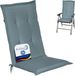 Beautissu Loft HL Coussin de chaise dossier haut 120x50 cm bleu pigeon Coussin de chaise de jardin résistant aux UV
